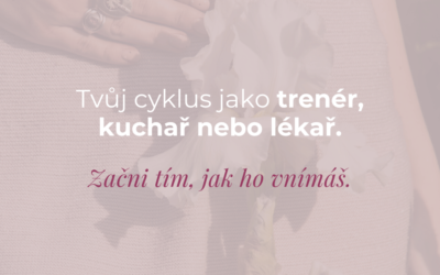 Tvůj cyklus jako trenér, kuchař nebo lékař? Začni u toho, jak ho vnímáš.